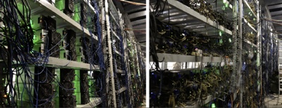 A large-scale cryptocurrency mining farm