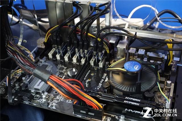 Close-up image of ASIC mining machine components undergoing repair